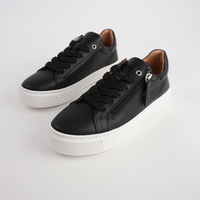 Elly Black Leather Sneakers