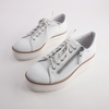 Nabie White/ White Sole Leather Sneakers