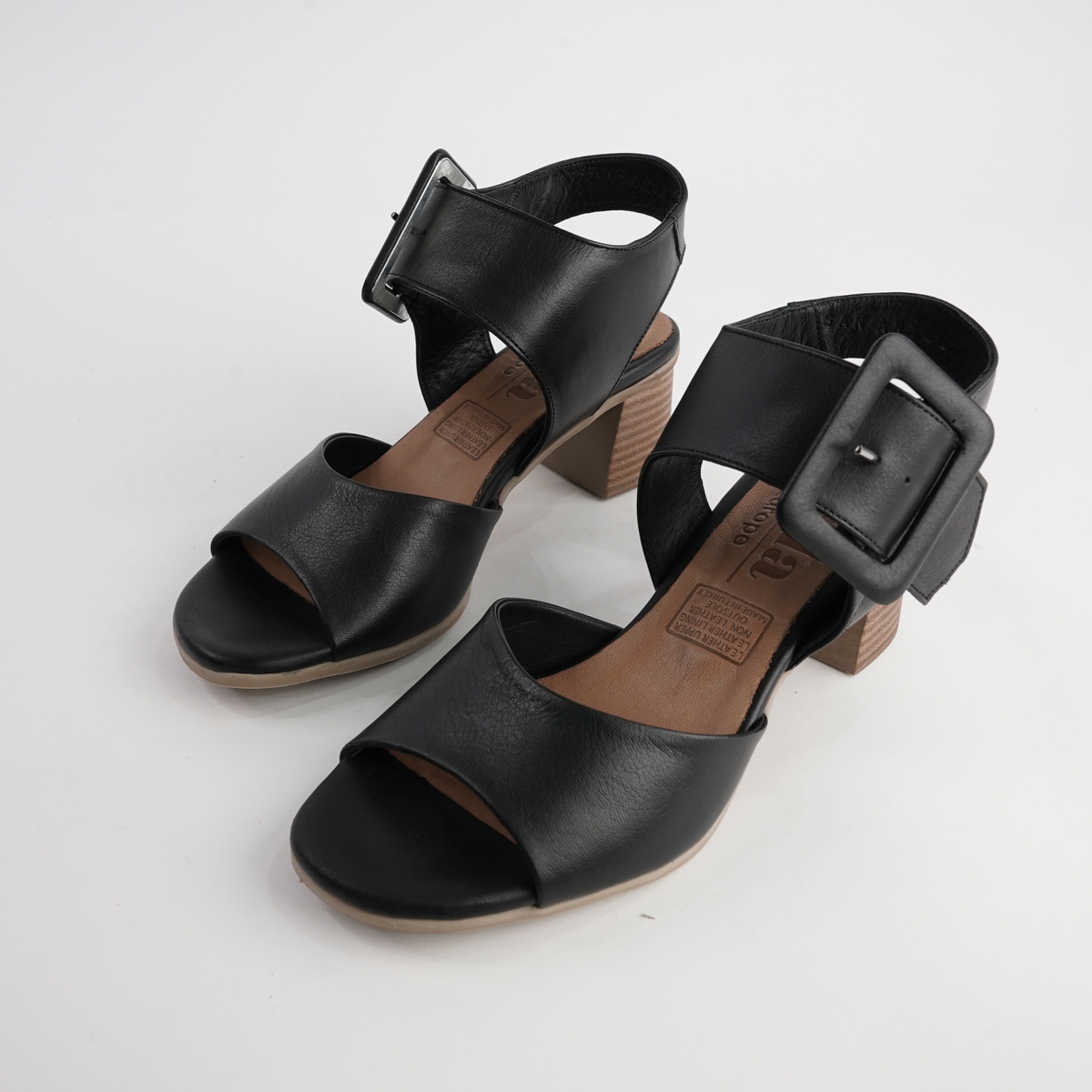 San Anton Black Leather Heels
