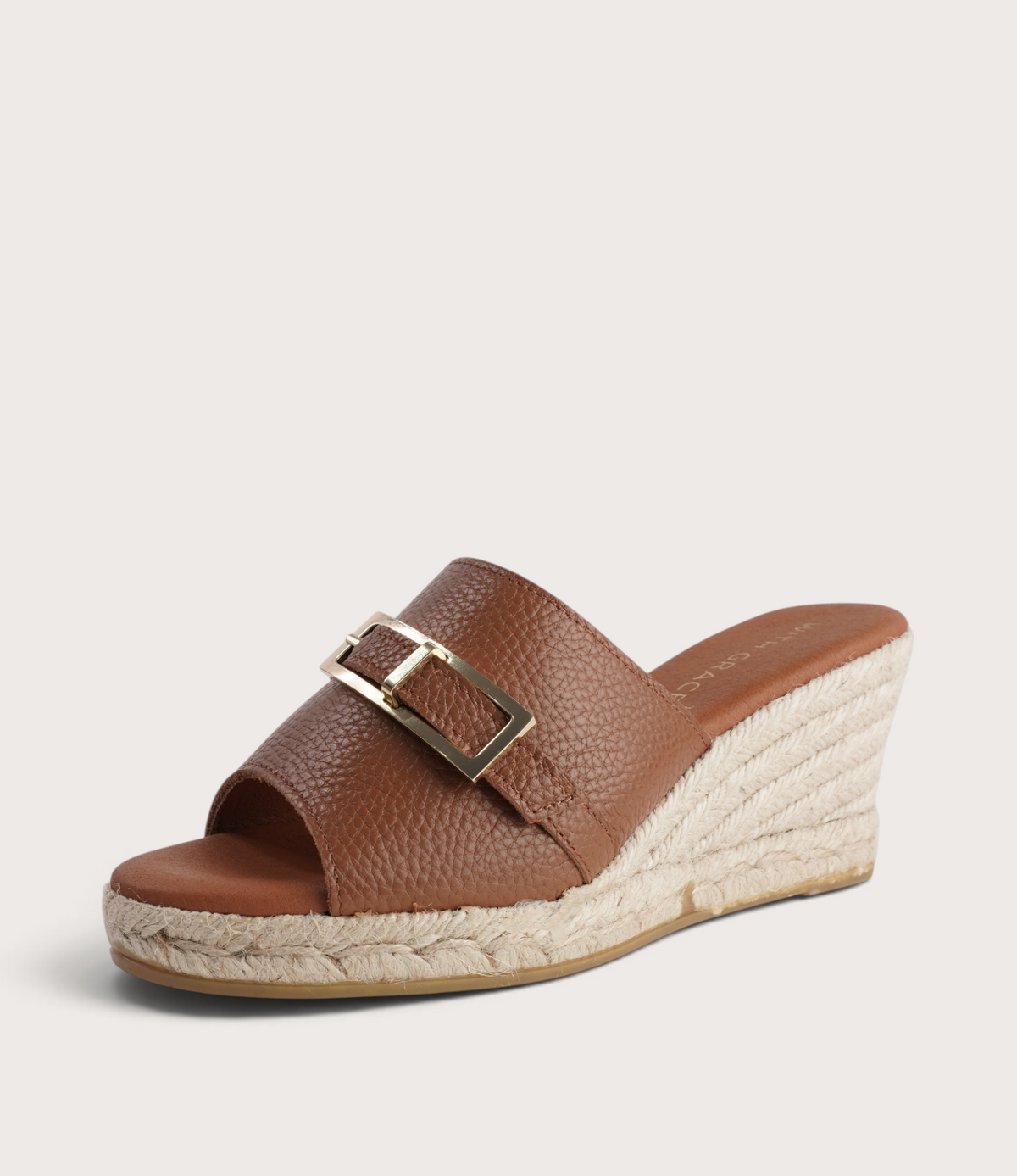 Zara Doya Roble Leather Espadrille Wedges