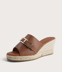 Zara Doya Roble Leather Espadrille Wedges