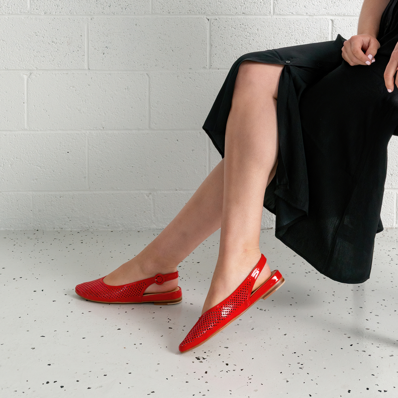 Filone Red Patent Leather Flats