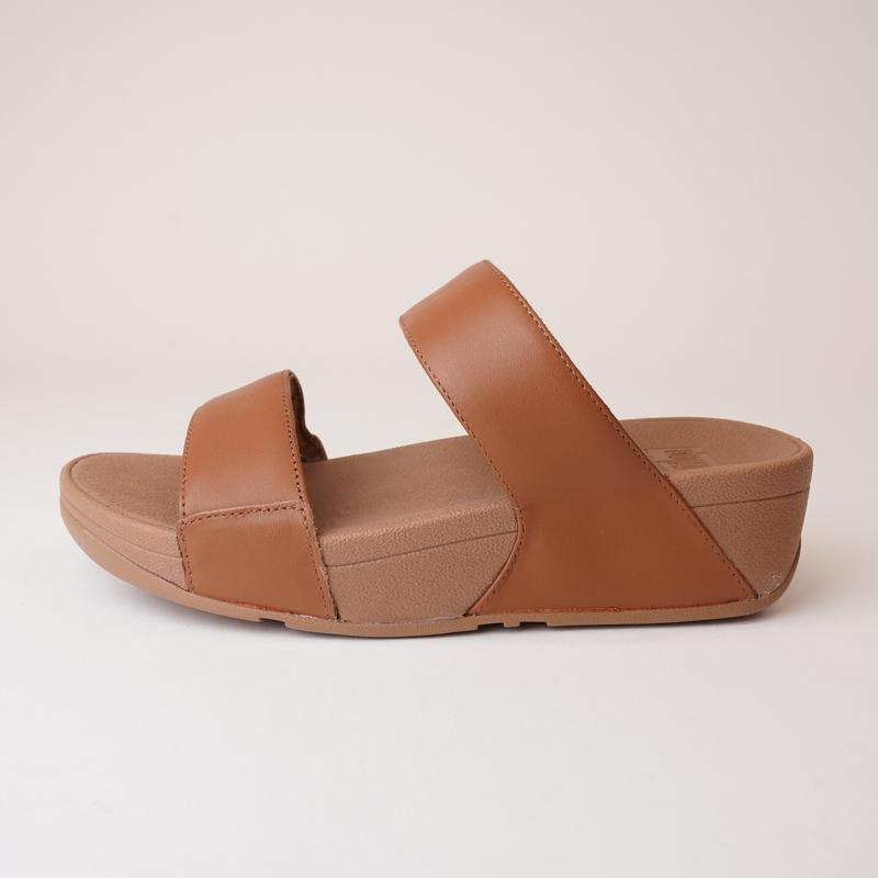 Lulu Leather Slides Light Tan Sandals