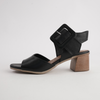 San Anton Black Leather Heels