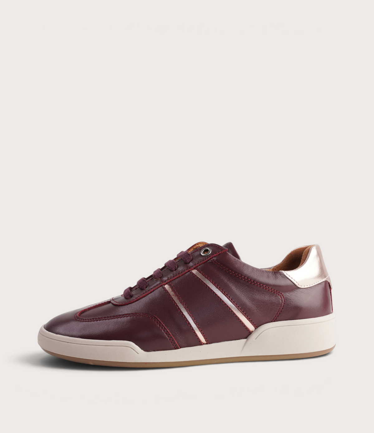 Sage Burgundy Leather Sneakers - SALA | Shouz