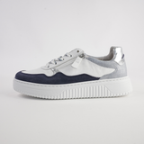 Demi White/ Denim Leather Sneakers - GABOR | Shouz