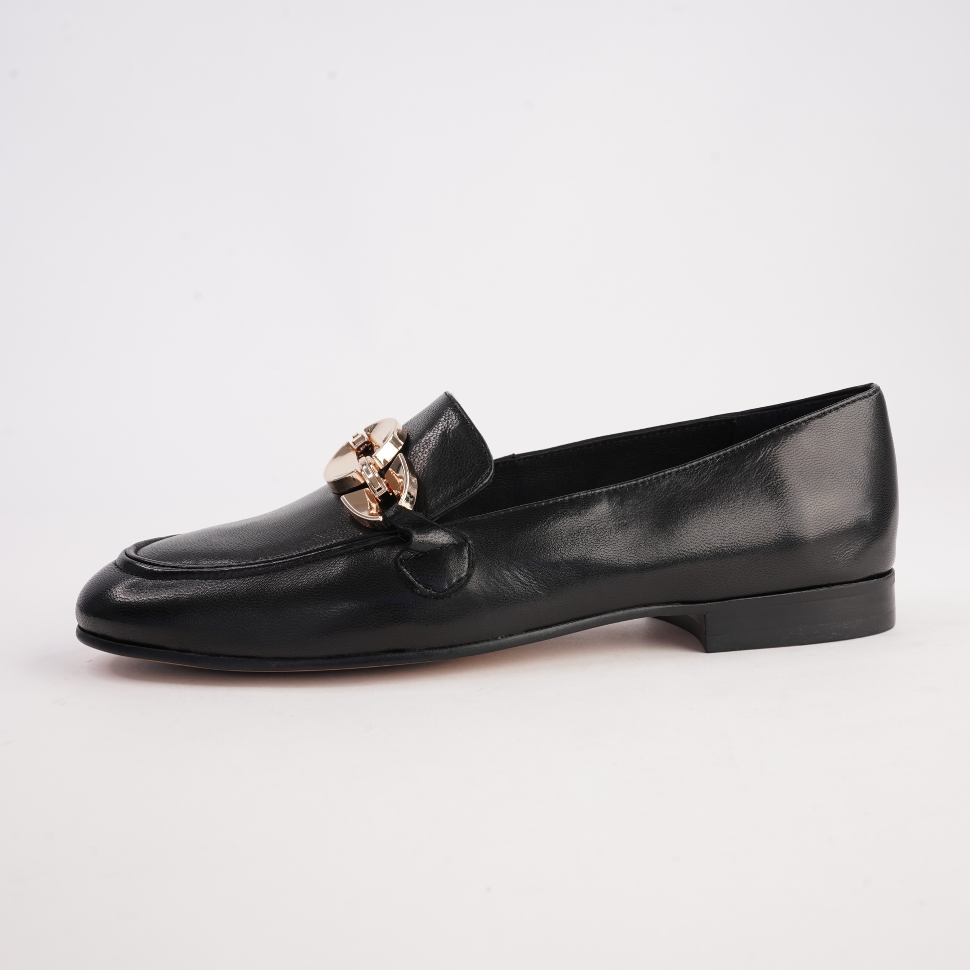 Ilysa Black Polish Leather Loafers - DJANGO AND JULIETTE | Shouz