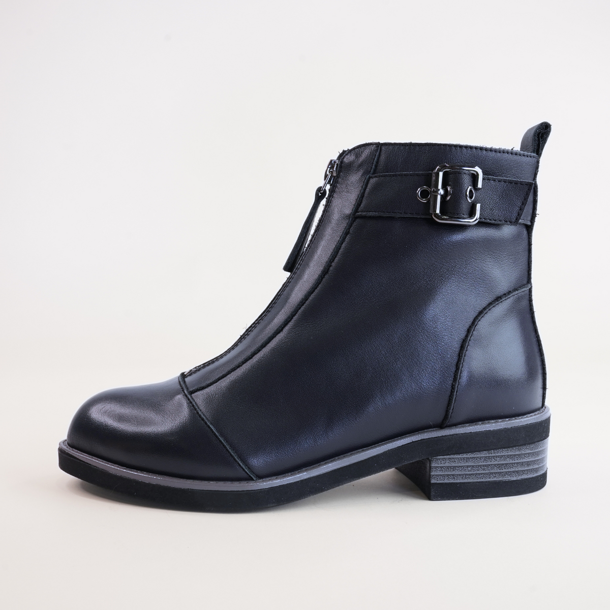 Dooley Navy Leather Ankle Boots