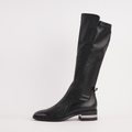 Folmy Black Leather Knee High Boots