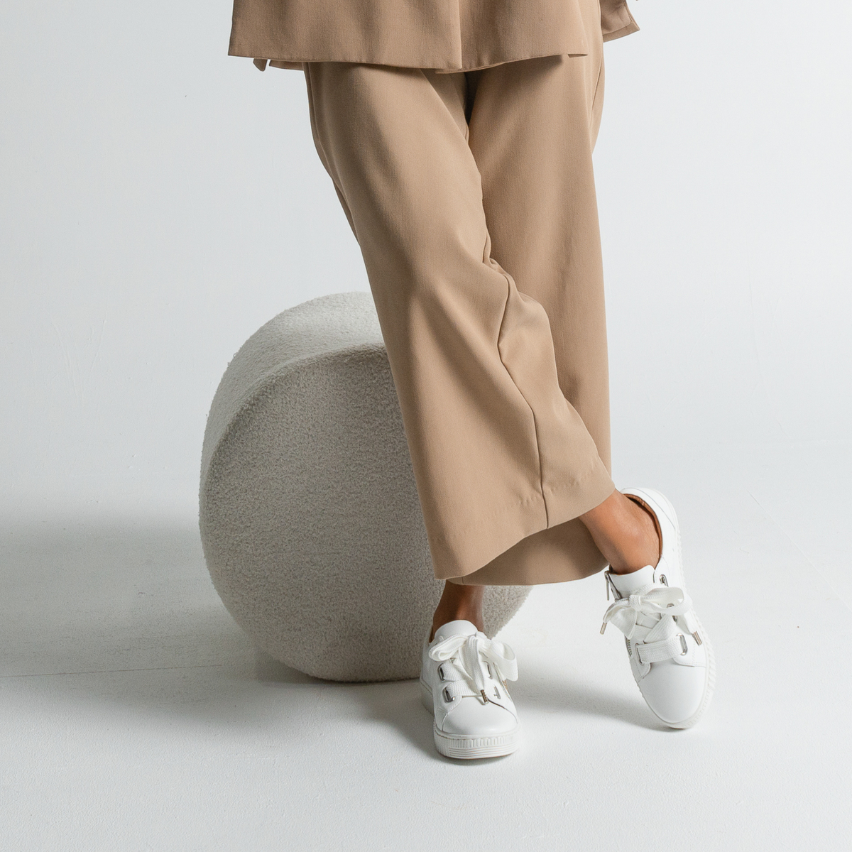 Jovi White Leather Sneakers - EOS FOOTWEAR | Shouz