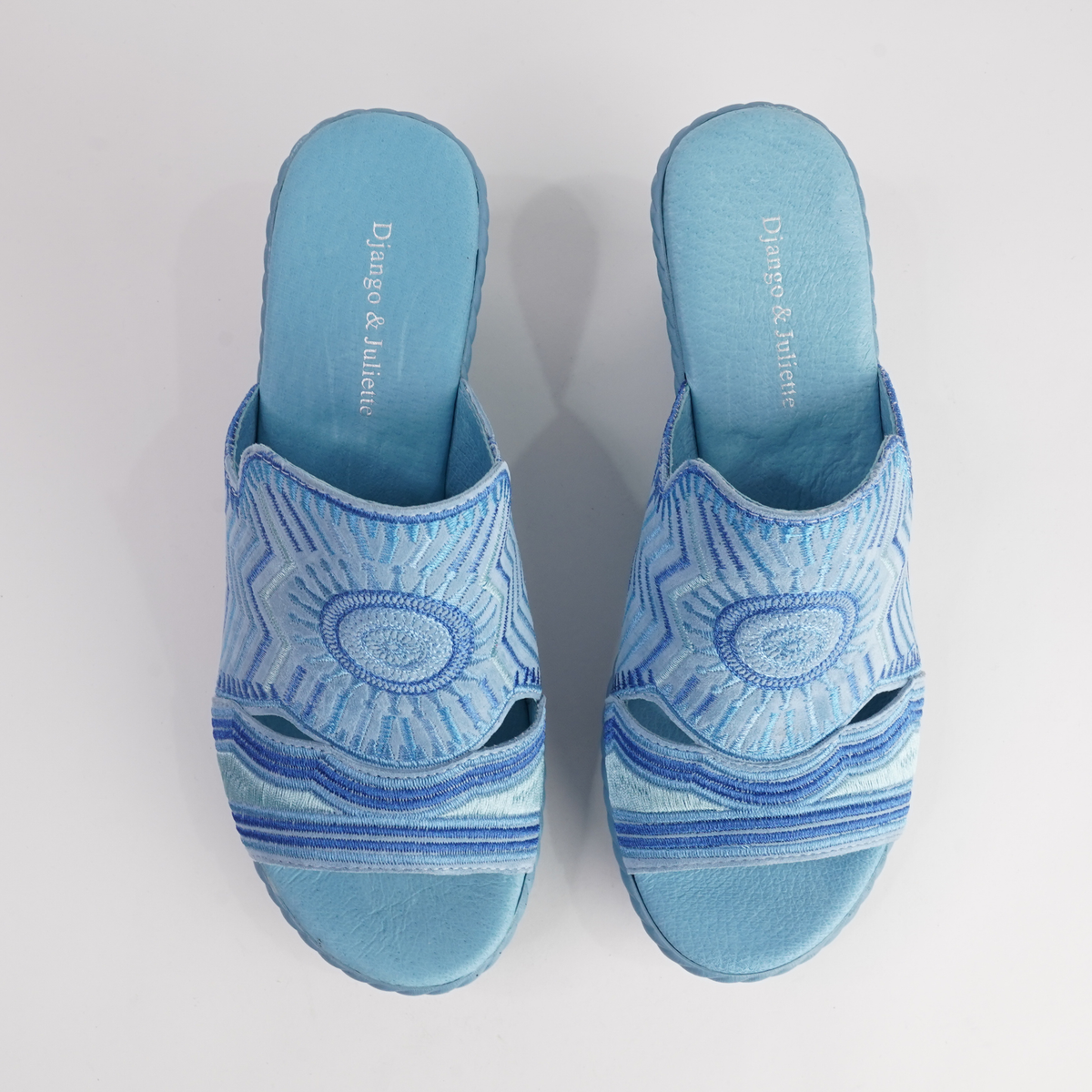 Eilam Blue Multi Leather Heels - DJANGO AND JULIETTE | Shouz