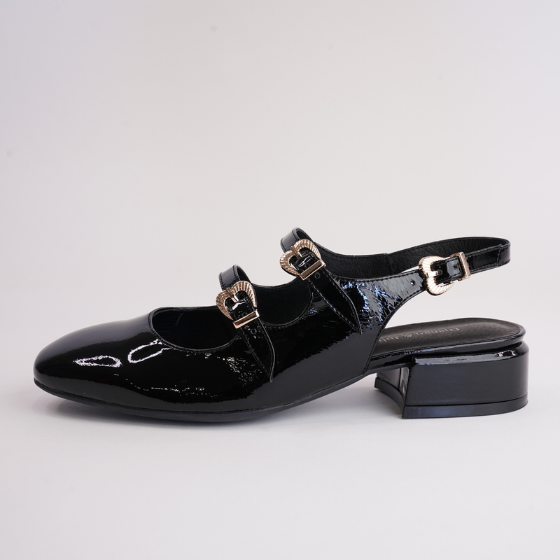 Viraz Black Patent Leather Heels