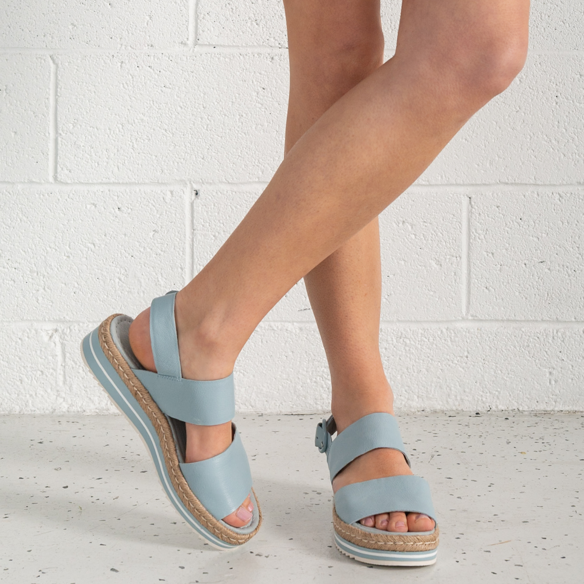 Atha Denim Leather Sandals - DJANGO AND JULIETTE | Shouz