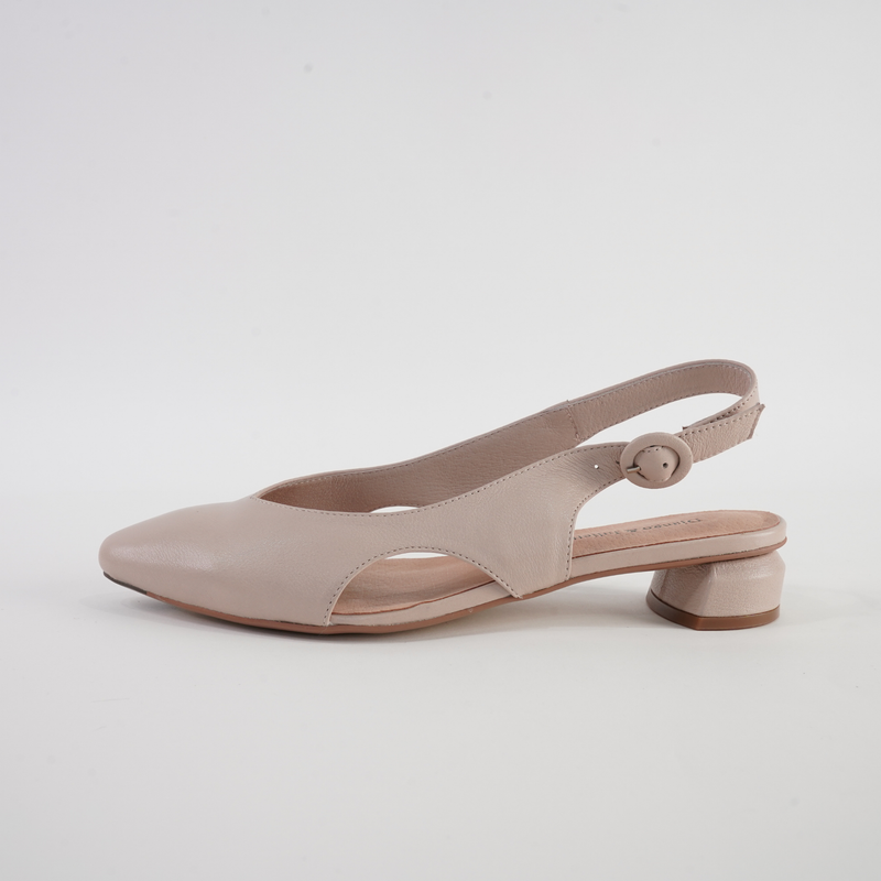 Frankiel Nude Leather Heels