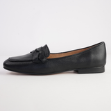 Marcee Black Leather Flats - TOP END | Shouz