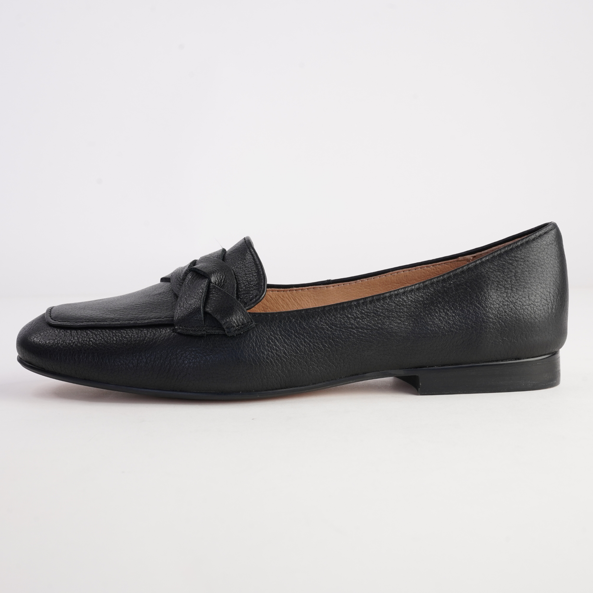 Marcee Black Leather Flats - TOP END | Shouz