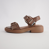 Ele Pecan Leather Sandals