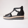 Alexys Black Leather Platform Sandals