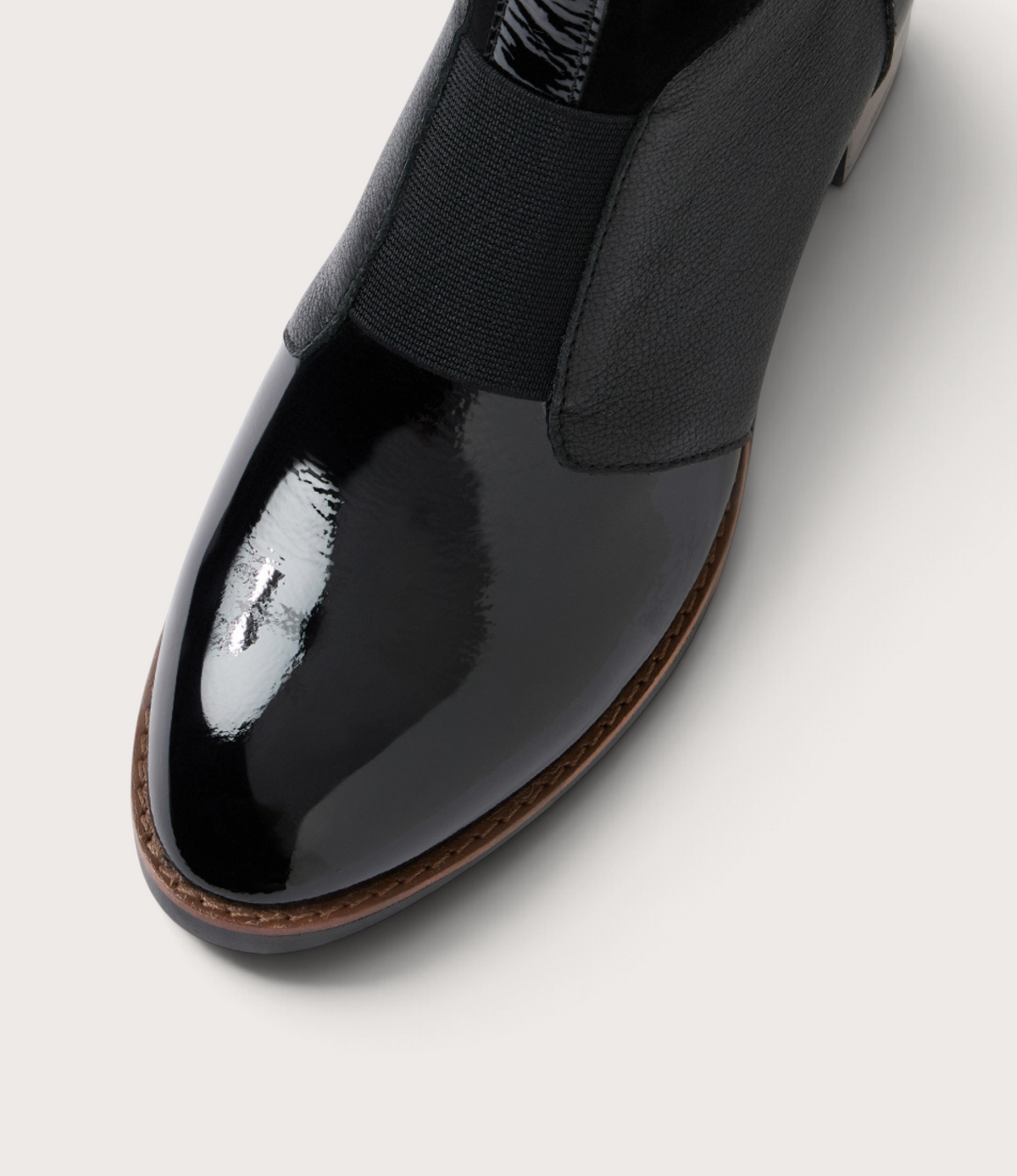 Traigs Black Mix Leather Ankle Boots