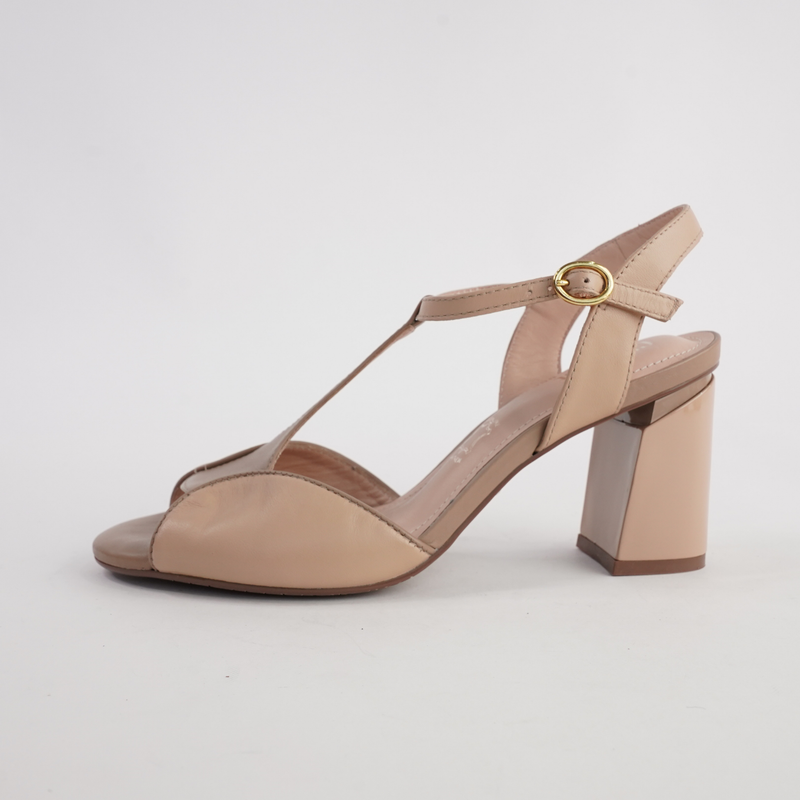Brooke Natural/ Warm Taupe Leather Heels