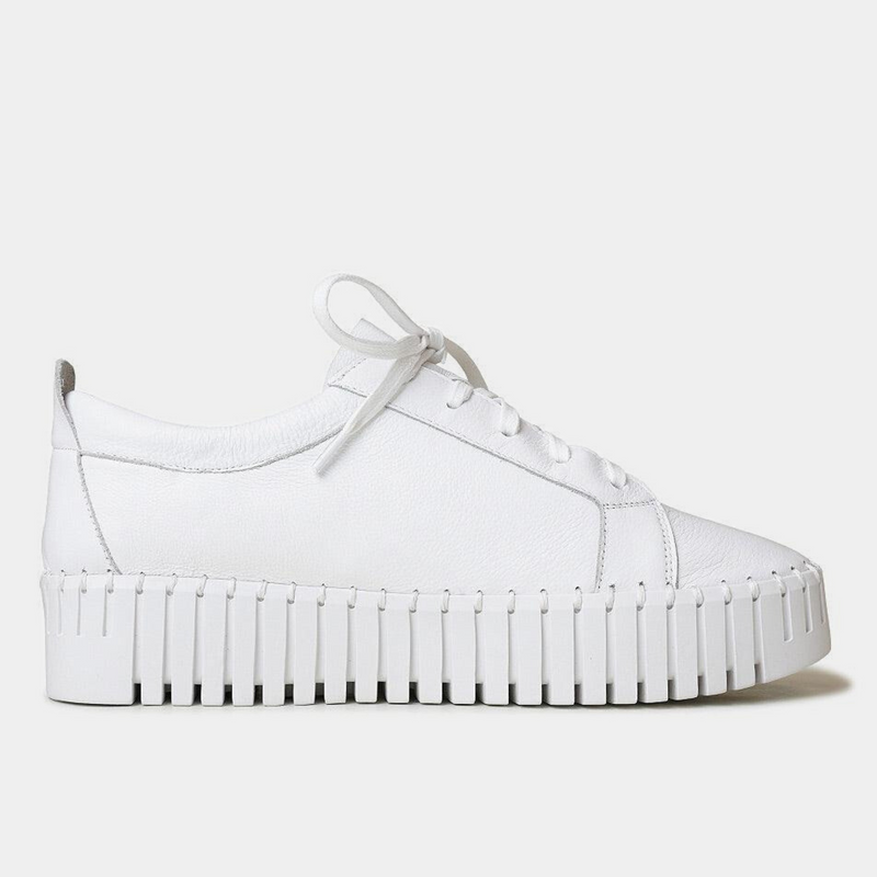 Bump White Leather Sneakers