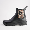 Gaudi Negro/ Leopard Matte Animal Gumboots