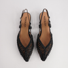 Amelia Black Leather Flats