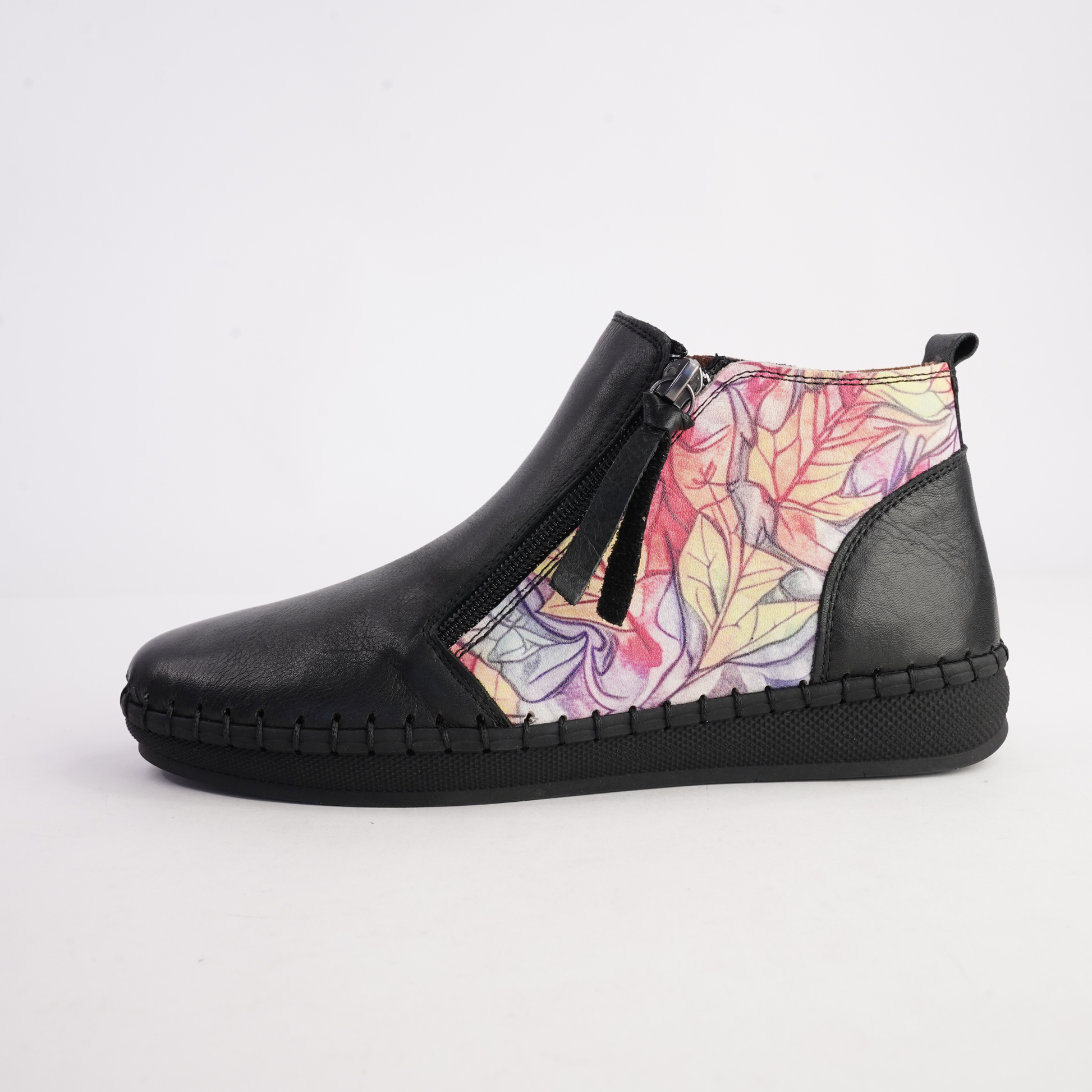 Regan Black Fall Leather Ankle Boots - SALA | Shouz