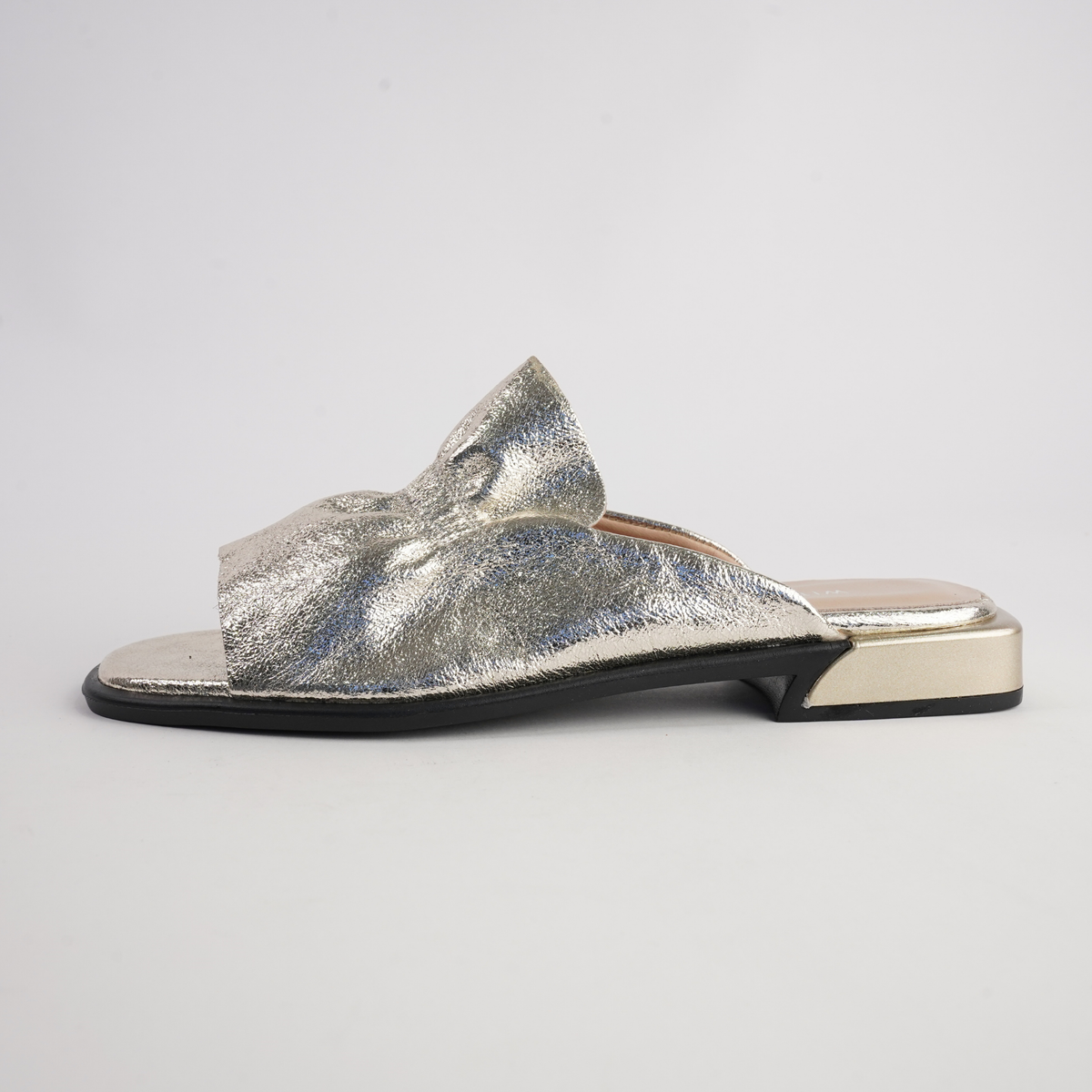 Luna Gold Leather Flats - WITH GRACE | Shouz