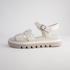 Simm Ivory Patent Leather Sandals