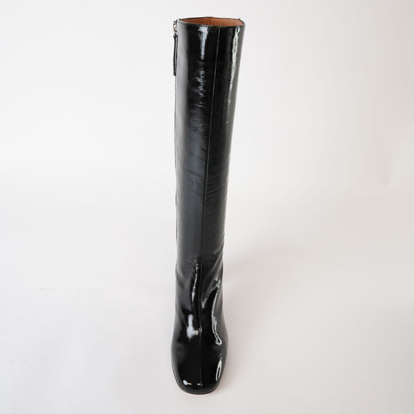Ag-23596 Black Patent Knee High Boots, NEO - Shouz