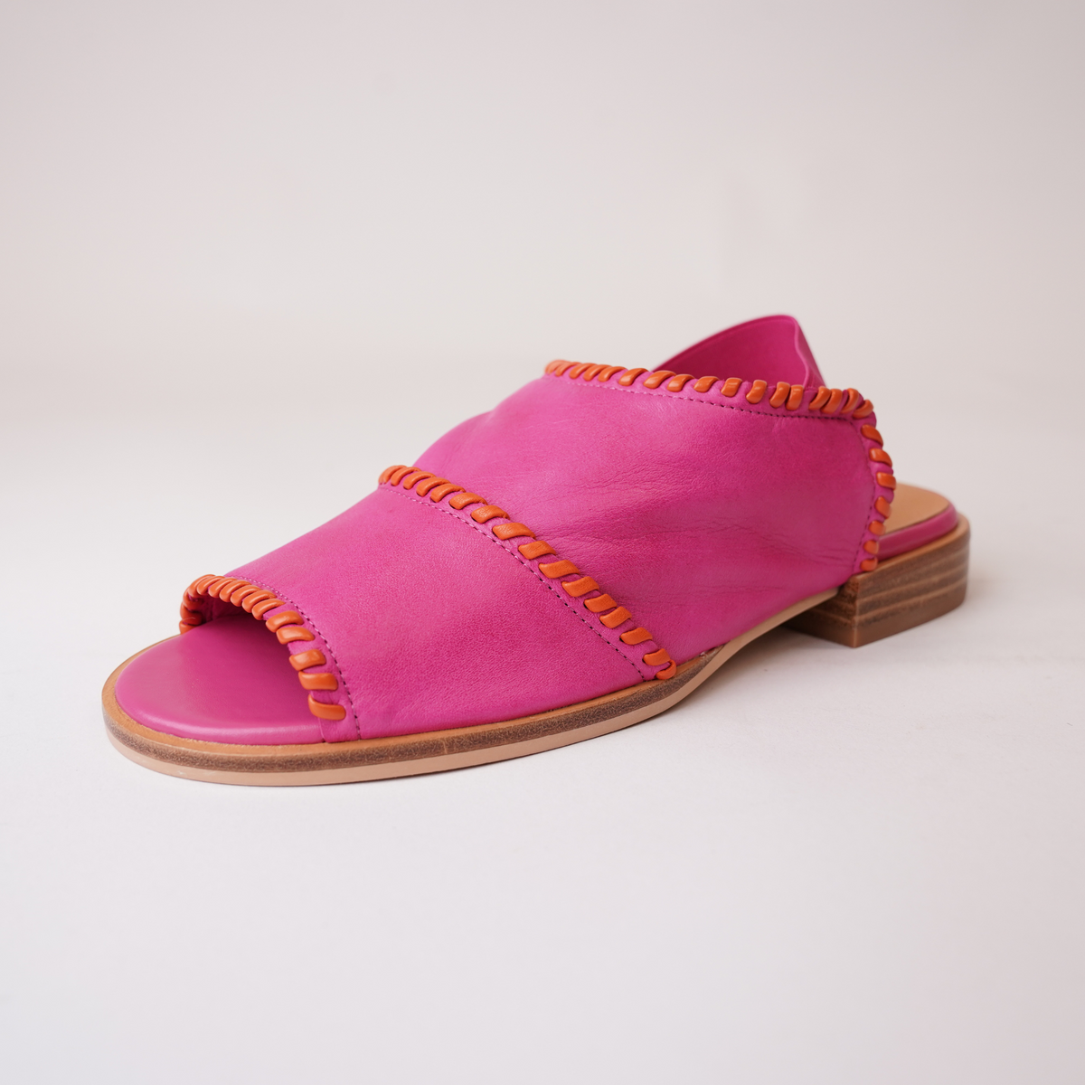 Serenade Fuchsia/ Orange Leather Sandals - BRESLEY | Shouz