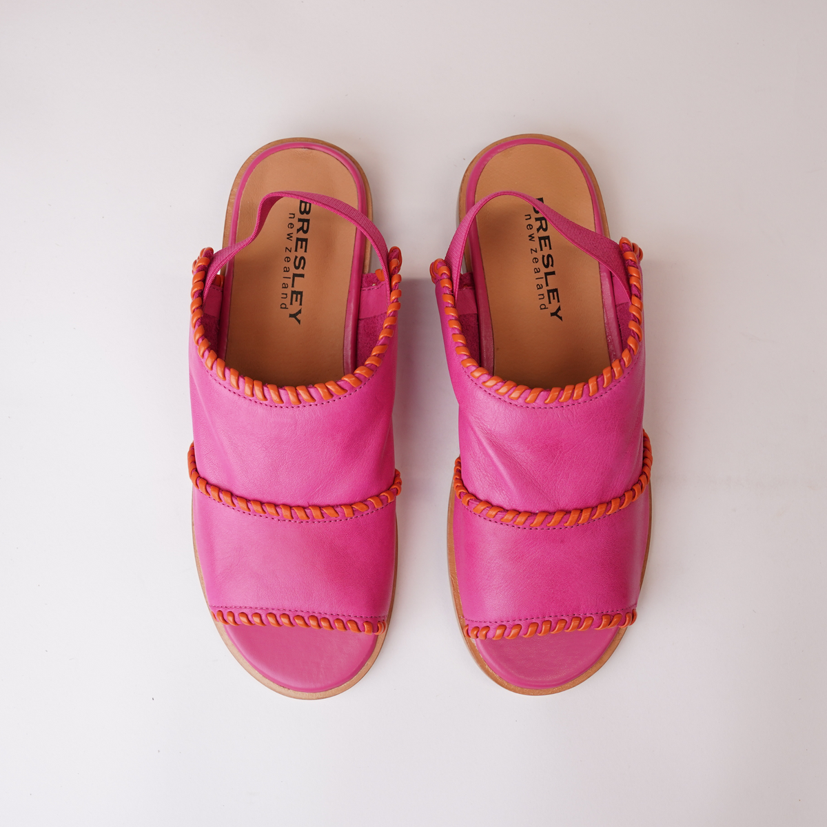 Serenade Fuchsia/ Orange Leather Sandals - BRESLEY | Shouz