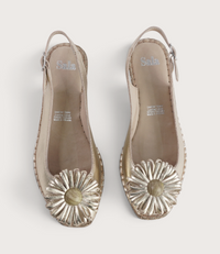 Erica Platino Leather Espadrille Wedges