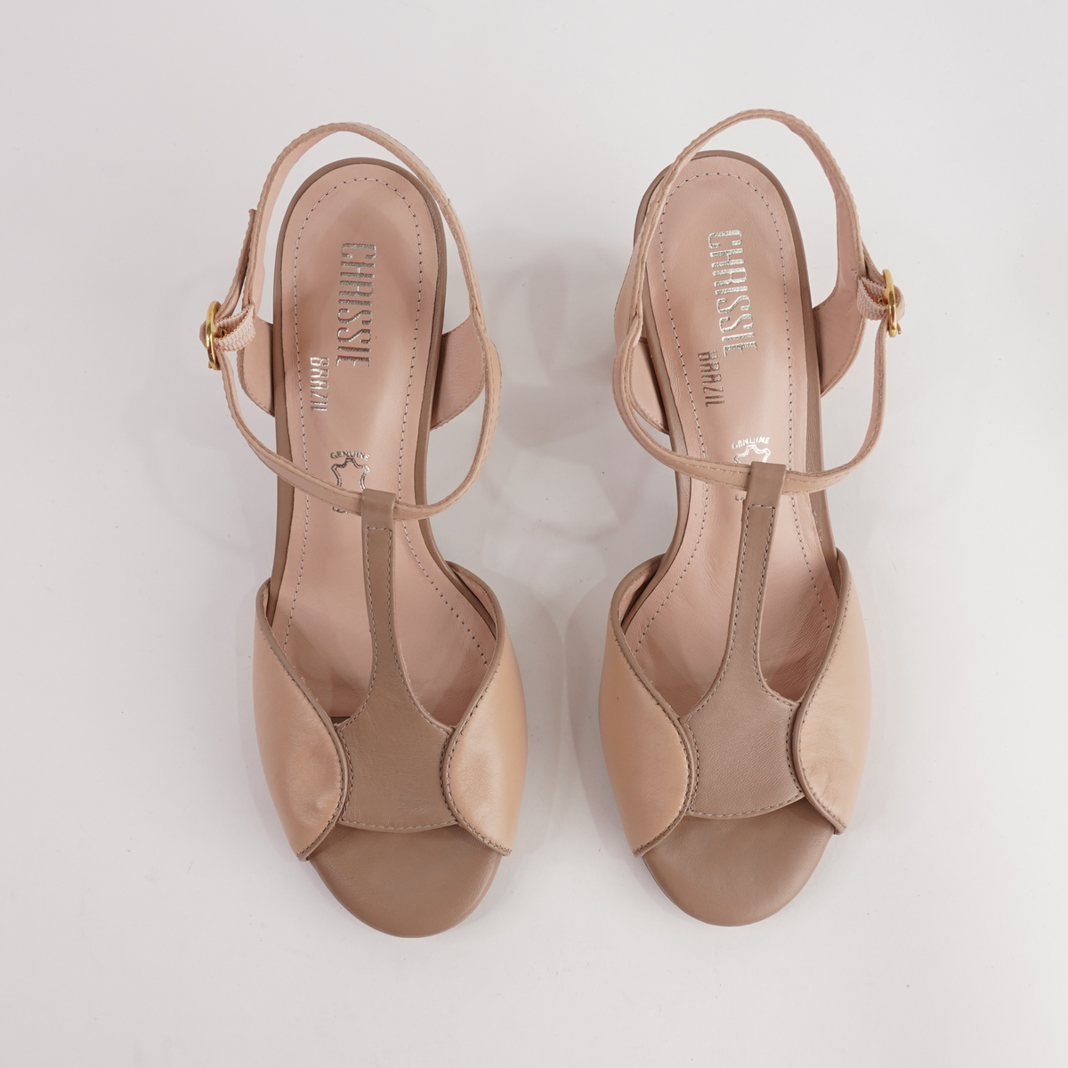 Brooke Natural/ Warm Taupe Leather Heels - CHRISSIE | Shouz