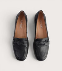 Marcee Black Leather Loafers
