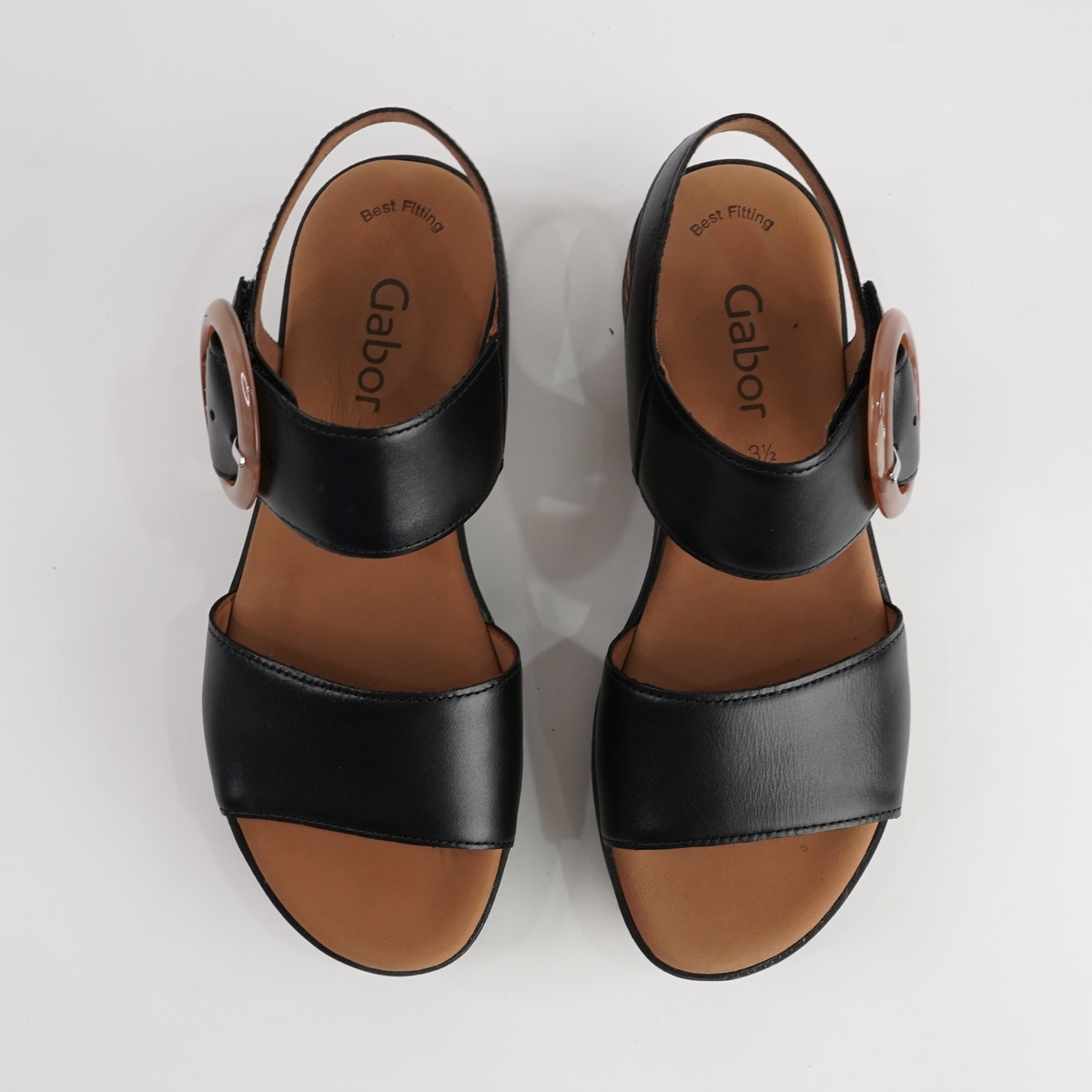 Margo Black Leather Sandals - GABOR | Shouz