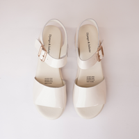 Babels Ivory Patent Leather Sandals