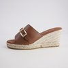 Zara Doya Roble Leather Espadrille Wedges