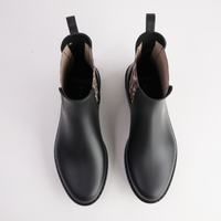 Gaudi Negro/ Leopard Matte Animal Gumboots - VERBENAS | Shouz