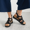 Relie Black Leather Sandals