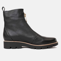 Mieyette Black Leather Ankle Boots