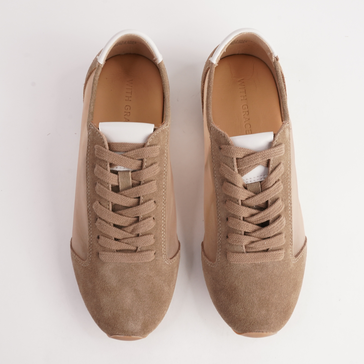 Ruby Sand Suede Sneakers - WITH GRACE | Shouz