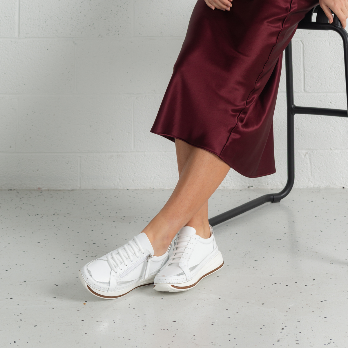 Vogue White Leather Sneakers - SALA | Shouz