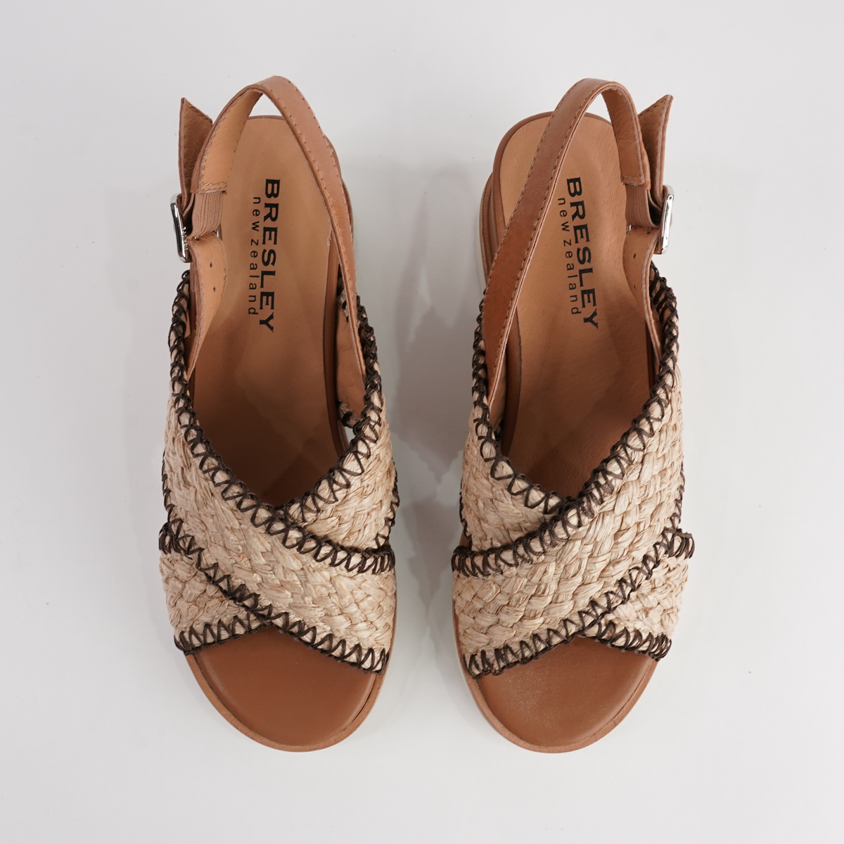 Shayna Tan Combo Leather Sandals - BRESLEY | Shouz