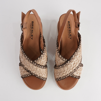 Shayna Tan Combo Leather Sandals
