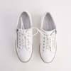 Nabie White/ White Sole Leather Sneakers