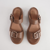 Ele Pecan Leather Sandals