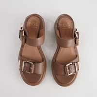 Ele Pecan Leather Sandals