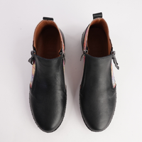 Regan Black Fall Leather Ankle Boots - SALA | Shouz